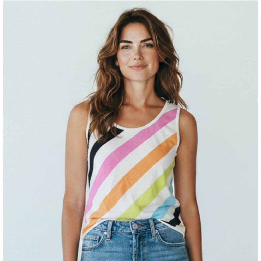 NEIMAN MARCUS Women's Striped Tank Top Size S in Multicolor